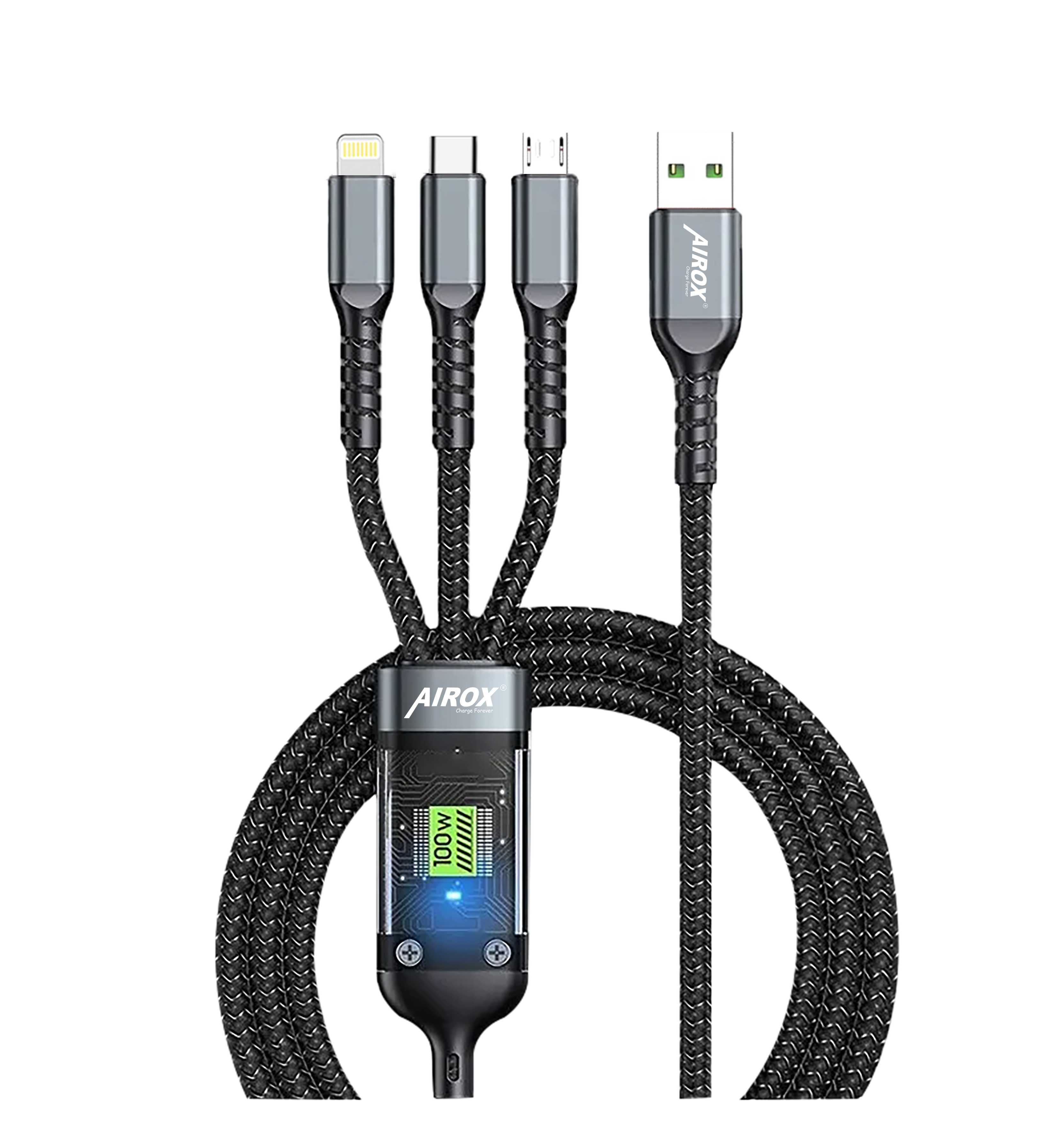 CB100 3-in-1 100W Fast Charging Cable Airox.pk